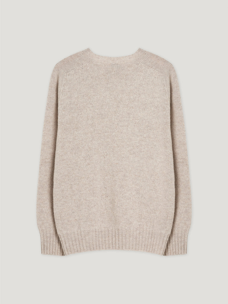 Winter White Shetland Crew Neck Sweater– Connolly England