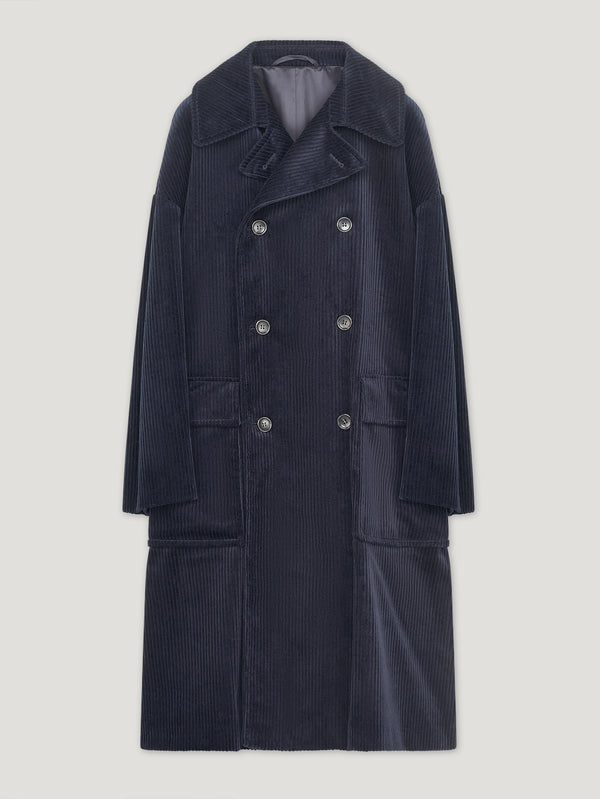 Navy Oversized Martingale Coat