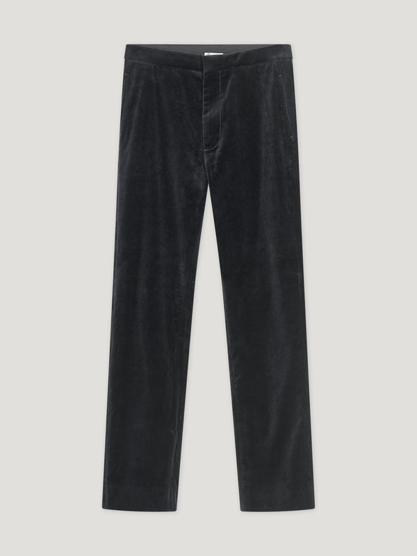 Black Velvet Tapered Trousers