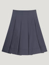 Navy Pleated Skirt Wool