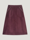 Deep Claret A-Line Skirt