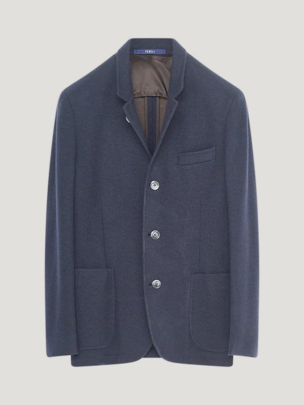 Double Faced Navy Cashmere Blazer