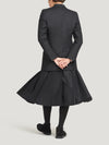 Black Flannel Pleated Skirt