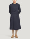 Navy Pleated Skirt Wool