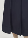 Navy Pleated Skirt Wool