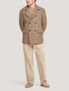 Brown Donegal Wool Reefer Jacket