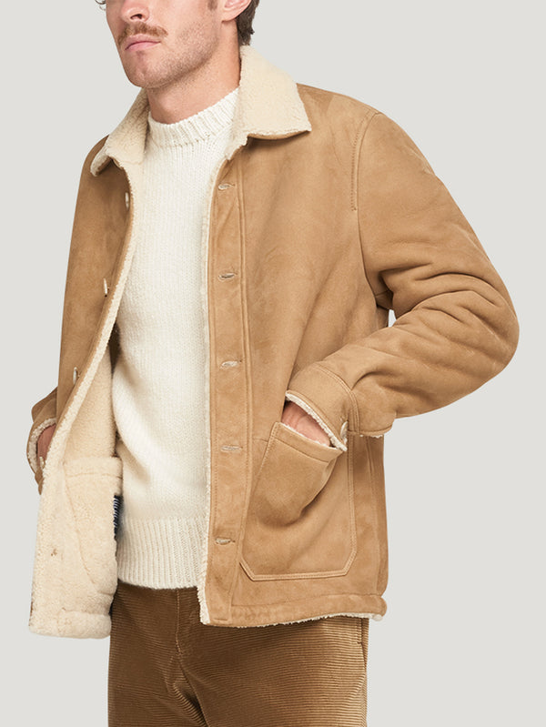 Natural Shearling Cropped Jacket