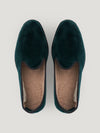 Forest Green Velvet Slippers