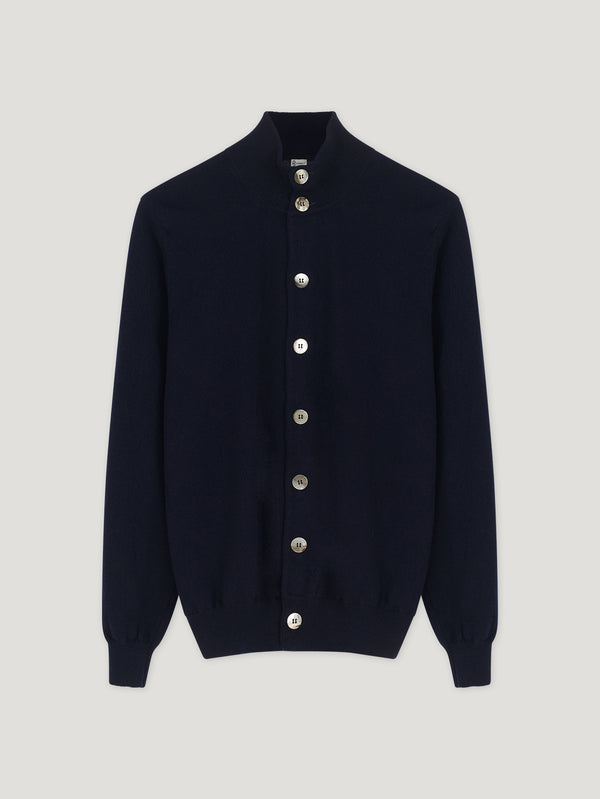 Navy Cashmere Cardigan