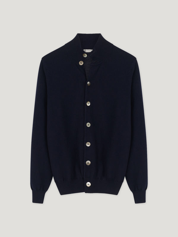 Navy Cashmere Cardigan