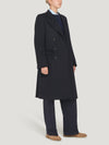 Double Breasted Navy Peak Lapel Coat