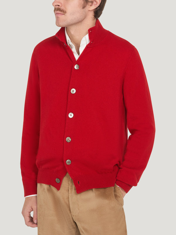 Red Cashmere Cardigan