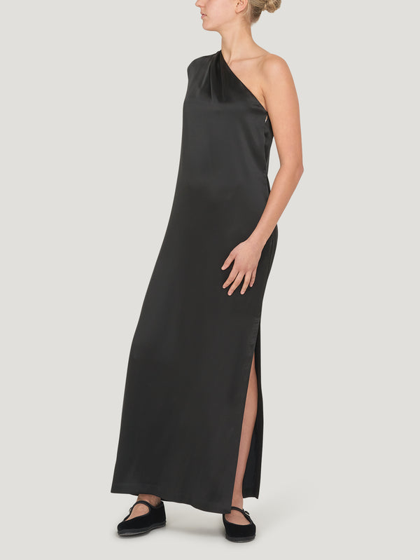 Black One Shoulder Maxi Dress