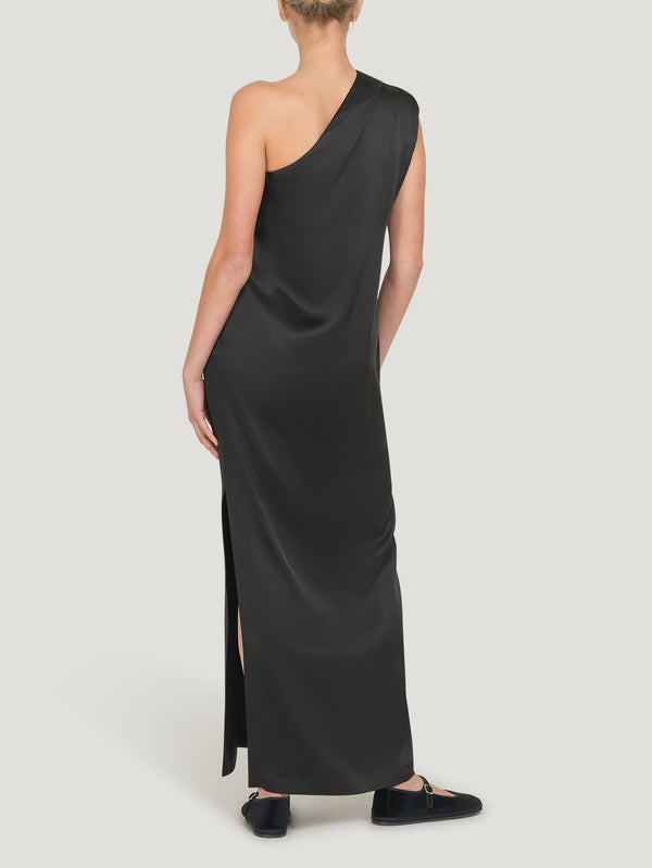 Black One Shoulder Maxi Dress