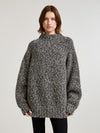 Black/Ecru Oversized Chunky Knit - Front