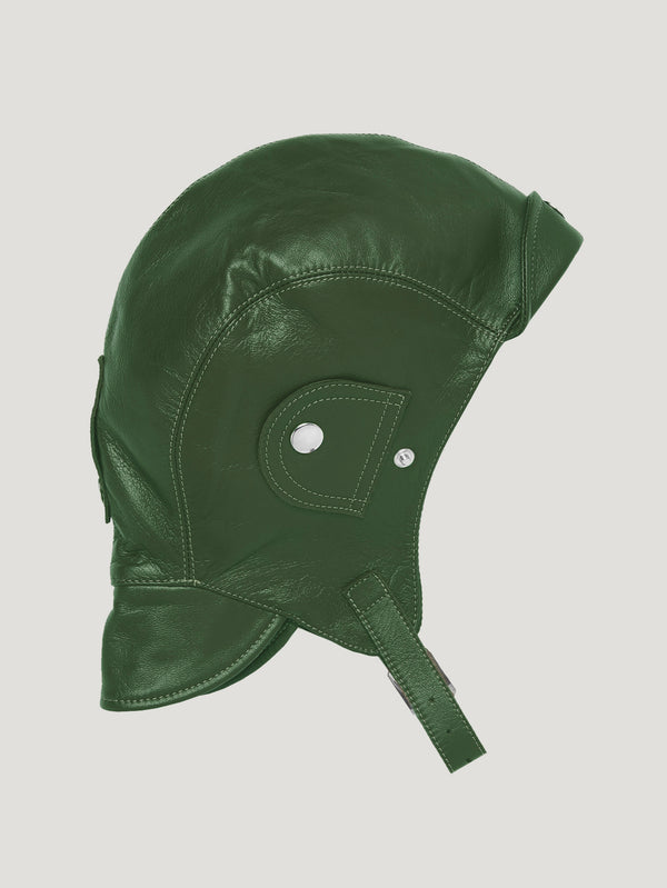 Green Leather Helmet