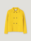 Yellow Wool Short Double Breasted Mac