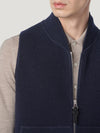 Navy Wool Drop Back Car Vest