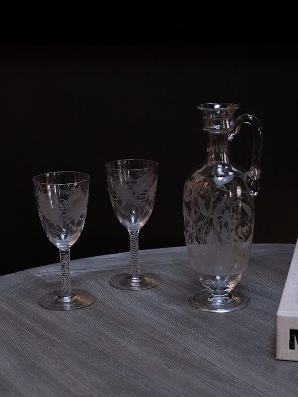 Champagne Jug and Pair Goblets Set