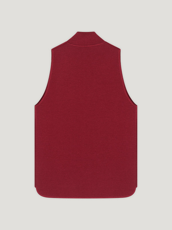 Dark Red Wool Drop Back Car Vest