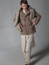 Brown Donegal Wool Reefer Jacket