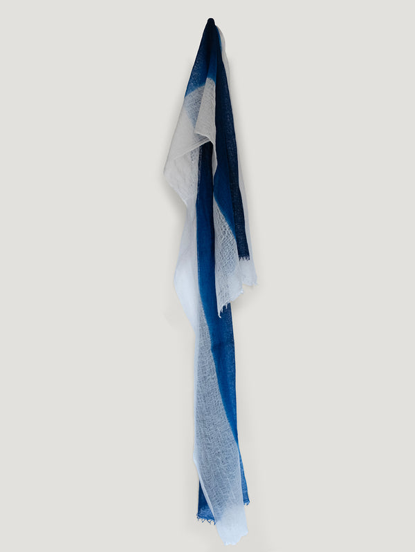 Dark Blue and Light Grey Medium Feather Weight Scarf