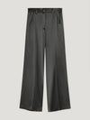 Black Wide Leg Silk Trousers