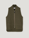 Khaki Wool Drop Back Car Vest