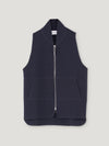 Navy Wool Drop Back Car Vest