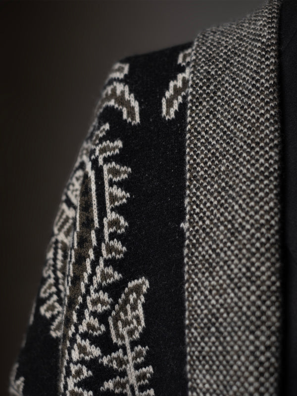 Black Lambswool Paisley Jacquard Shawl