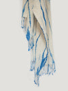 Royal Blue and Ivory Fringed Scarf