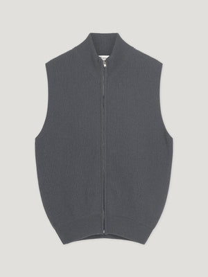 Anthracite Cashmere Driving Gilet