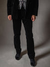 Black Velvet Tapered Trousers