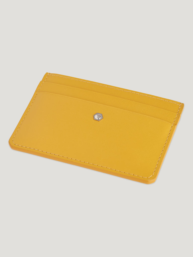 Yellow Hex Credit Card Holder 1945 | Connolly Leather Wallets