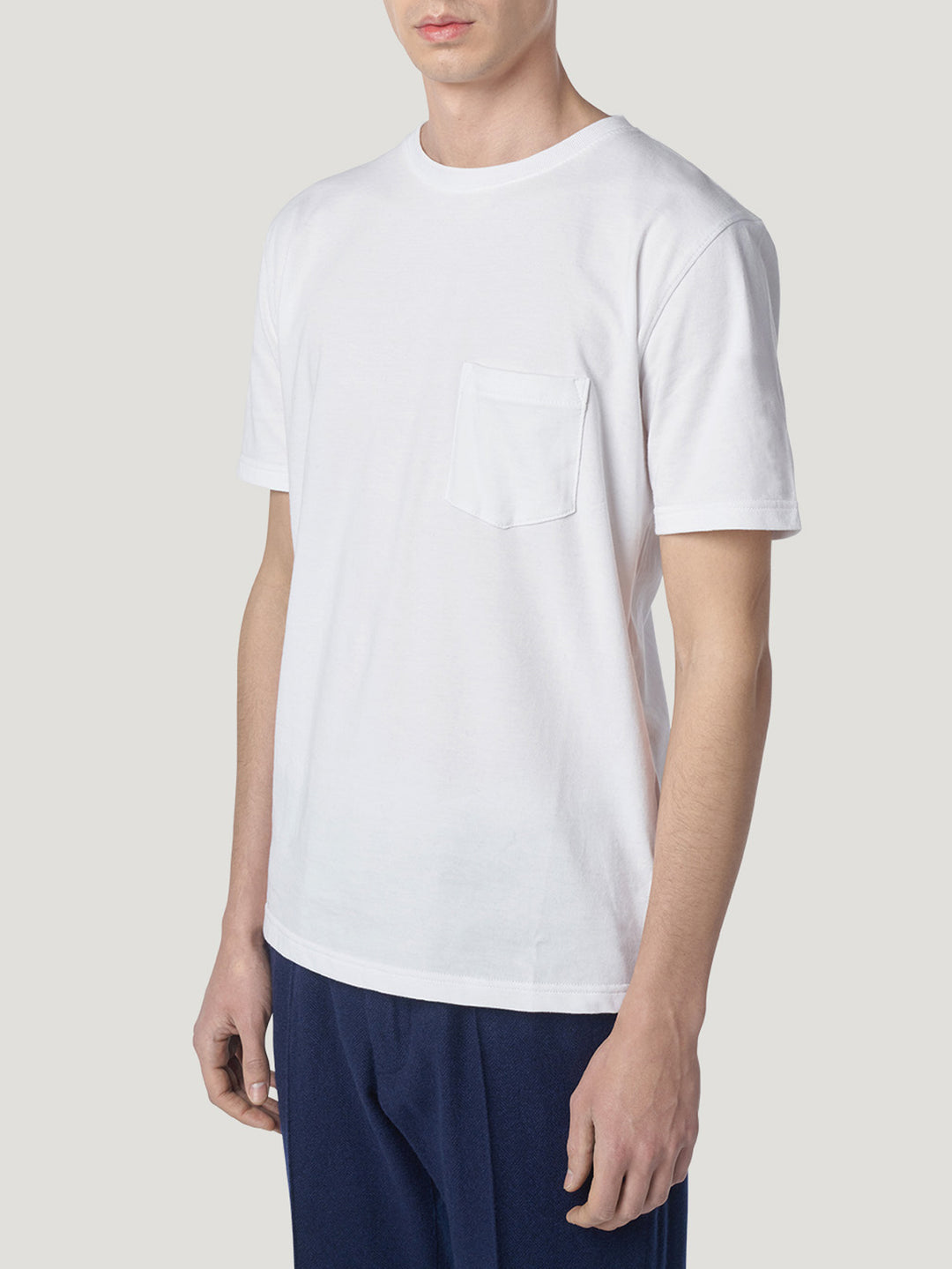 Connolly England Shirts White Plain T Shirt with Pocket