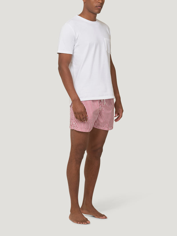 Red and white sale striped shorts mens