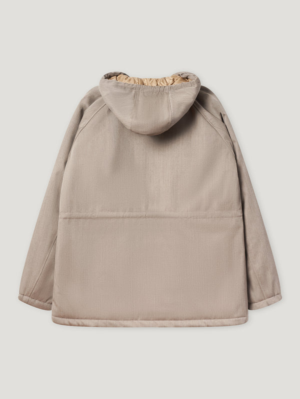 Beige Padded Parka Coat